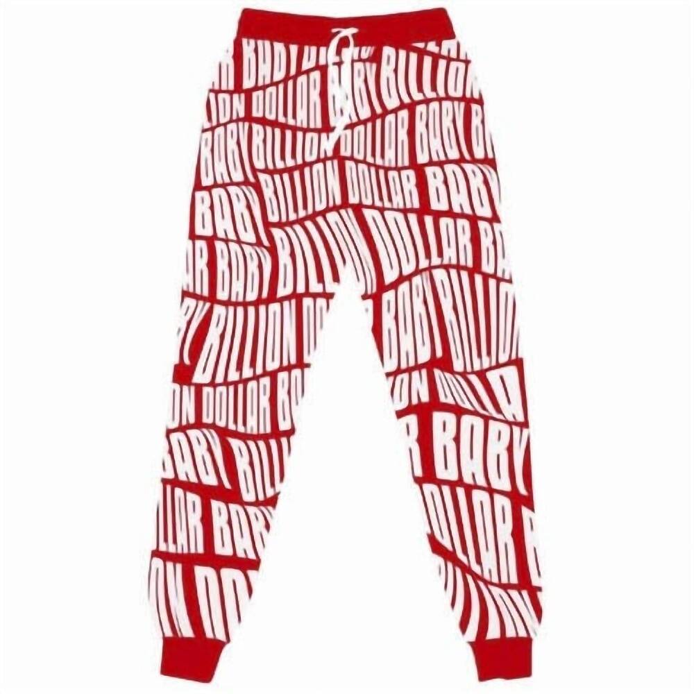 NEW BILLION DOLLAR BABY men's baby all over print joggers in red